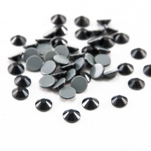 Cyrkonie Dżety Szklane Fasetowane Klasa A, Okrągłe, Czarny, 4.8mm, 50szt (13WB14517)