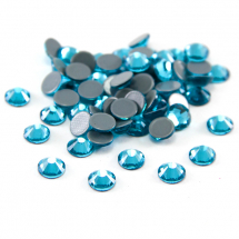 Cyrkonie Dżety Szklane Fasetowane Klasa A, Okrągłe, Akwamaryn, 3.2mm, 100szt (13WB14520)