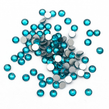 Cyrkonie Dżety Szklane Fasetowane Klasa A, Okrągłe, Niebieski Cyrkonia, 3.2mm, 100szt (13WB14527)