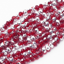 Koraliki Szklane Galwanizacja Fasetowane, 8x6mm 72szt/44cm/sznur (13WB14645)