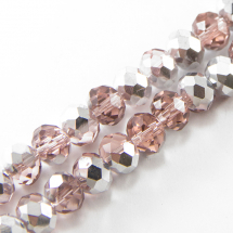 Koraliki Szklane Galwanizacja Fasetowane, 10x7mm 72szt/50cm/sznur (13WB14649)