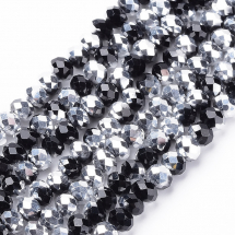 Koraliki Szklane Galwanizacja Fasetowane, 8x6mm 72szt/44cm/sznur (13WB14656)