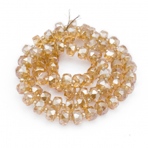 Koraliki Szklane Galwanizacja Fasetowane, 8x6mm 80szt/63cm/sznur (13WB14739)