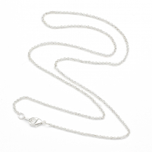 Baza Łańcuszek na Naszyjnik  Mosiądz 48cm Kolor: Srebrny 1szt (13WB14750)