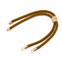 Baza do Bransoletki Nylon i Eko mosiądz ze złoceniami 21x0.3cm Kolor: Brązowy 1szt (13WB14801)