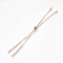 Baza do Bransoletki  Regulowany Mosiądz i Cyrkonia 28x0.1cm Kolor: różowe złoto 1szt (13WB14813)