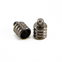 Końcówki do Sznura Mosiądz 9x6mm Kolor: Stal Pistoletowa 20szt (13WB14828)