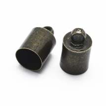 Концевики Для Шнура, Латунь, Колір: Бронза, Розмір: 13х9мм, Внутрішній Діаметр 8мм, Отв-тя 1мм, (13WB14831)