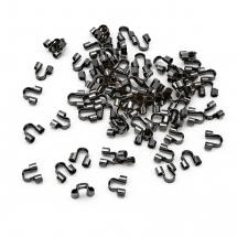 Затискачі Протектор для Дроти, Латунь, Колір: Збройна Сталь, Розмір: 5х6мм, Товщина 2 мм, Отв-тя 1.5мм, близько 80шт / 5г, (13WB14862)