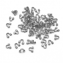 Zaciski Ochronne do Linki Eco Mosiądz 5x4x1mm Kolor: Platyna około 150szt/5g (13WB14864)