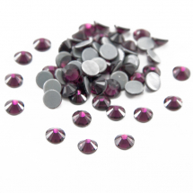 Скляні Стрази - Кабошони, Грановані, Клас А, Плоскі Круглі, Колір: Аметист, Розмір: 3.8 ~ 4 мм, (13WB14504)