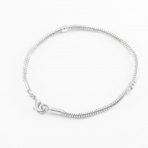 Baza do Eurobransoletki Mosiądz 180x3mm Kolor: Srebrny 1szt (13WB14921)