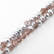 Koraliki Szklane Galwanizacja Fasetowane, 8x6mm 72szt/44cm/sznur (13WB15013)