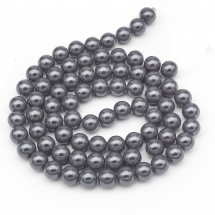 Koraliki Szklane Okrągłe Ciemnoszary, 12mm, 70szt/84cm/nić (Q6WB361)