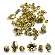 Koraliki Akryl, Antyczne Złoto, 8-17x3-17 mm, około 28 szt / 20 g (13WB15102)