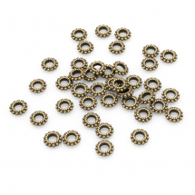 Намистини Металеві, Рондель, Колір: Бронза, Розмір: 8х2мм, Отвір 3мм, (13WB15253)
