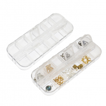 Pojemnik Organizer na Koraliki i Akcesoria do Rękodzieła, 12 Przegródek, 13×5×1.5cm, 1szt (Q5WB1222)