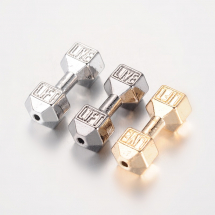 Намистини Металеві Гантель зі словами Lift і Live, Колір: Мікс, Розмір: 20х8х7мм, Отвір 1.5мм, (13WB15322)