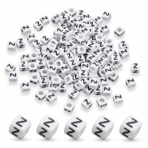 Koraliki Akrylowe Alfabet "Z" Kostki 6x6x6mm 130szt/25g (13WB15493)