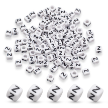 Koraliki Akrylowe Alfabet "Z" Kostki 6x6x6mm 130szt/25g (13WB15493)
