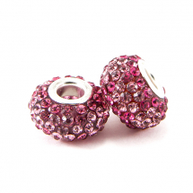 Koraliki Modułowe Charms Żywica i Cyrkonie Klasa A, Różowy 15х9mm, 1szt (13WB16112)