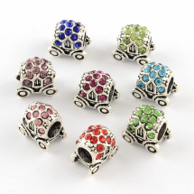 Koraliki Modułowe Charms Stop Metalowy i Cyrkonie, Mix kolorów 12х11х9mm, 5szt (13WB16247)