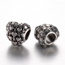 Koraliki Modułowe Charms Stop Metalowy, Antyczne Srebro 11x11.5x9mm, 5szt (13WB16261)