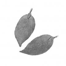 Zawieszka Liść Naturalny Żelazo Galwanizowana 50-80x20x35x1mm Otwór 3x6mm Kolor: Czarny 1szt (13WB16325)