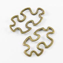 Конектор Кільцевий, Біжутерний Сплав, Пазл, Колір: Бронза, Розмір: 30х18х3мм, (13WB16367)