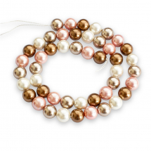 Koraliki Shell Pearl Okrągłe, Klasa A, Mieszane, 8mm, otwór 1mm, około 50szt/40cm/sznur (13WB16429)