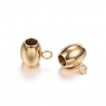 Krawatka do Biżuterii Stal nierdzewna 9x7x6mm Otwór 2mm Kolor: Złoty 5szt (13WB16463)