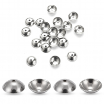 Nakładki na Koraliki, do Rękodzieła i Biżuterii, Stal Nierdzewna, Okrągłe, 6x2mm, 20szt (13WB16533)