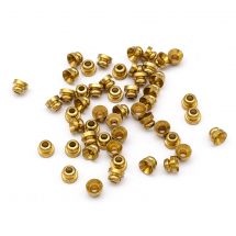 Шапочки для Бусин, Латунь, Колір: Без Покриття, Розмір: 4х3мм, Отвір 1.5мм, (13WB16552)