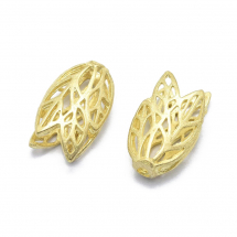 Nakładki na Koraliki Mosiądz bez Pokrycia16x9x5mm 2szt/opakowanie (13WB16555)