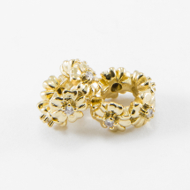 Koraliki Modułowe Charms Eco Mosiądz i Cyrkonia, Powłoka Odporna, Złoty 11,5x6mm, 1szt (13WB16566)