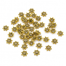 Nakładki na Koraliki Stop Metalowy 9x3mm Kolor: Antyczne Złoto 50szt/opakowanie (13WB16644)