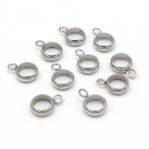 Бейл Нержавіюча Сталь, Круглий, 9х6х2мм, Внутрішній Діаметр 4мм, Отвір 1.5мм (13WB16716)