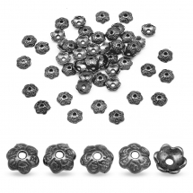 Nakładki na Koraliki Stop Metalowy 6x2mm Kolor: Stal Pistoletowa 50szt/opakowanie (13WB16769)