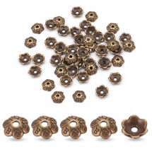 Nakładki na Koraliki Stop Metalowy 6x2mm Kolor: Miedz 50szt/opakowanie (13WB16772)