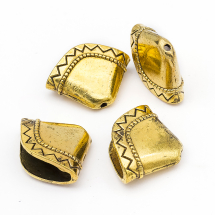 Конус Шапочки для Бусин з Металу, Колір: Античне Золото, Розмір: 17х23х8мм, Отвір 1.5мм, (13WB16780)