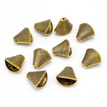 Stożek Nakładki na Koraliki Stop Metalowy 18х20х11.5mm Kolor: Antyczne Złoto 10szt/opakowanie (13WB16799)