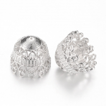 Stożek Nakładki na Koraliki Stop Metalowy 19х23mm Kolor: Platyna 2szt/opakowanie (13WB16803)