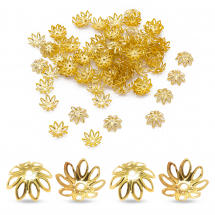 Nakładki na Koraliki Żelazo Filigran 14x5mm Kolor: Złoty 100szt/opakowanie (13WB16810)