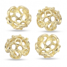 Шапочки для Бусин, Сплав, Квітка, Колір: Золото, Розмір: 9х5мм, Отвір 1мм, (13WB16847)
