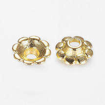 Шапочки для Бусин, Сплав, Квітка, Колір: Античне Золото, Розмір: 8х3мм, Отвір 2мм, (13WB16853)