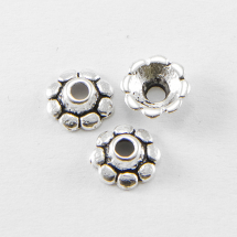 Шапочки для Бусин, Сплав, Квітка, Колір: Античне Срібло, Розмір: 8х3мм, Отвір 2мм, (13WB16854)