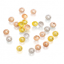 Шапочки для Бусин, Латунь, Квітка, Колір: Мікс, Розмір: 7х2мм, Отвір 1мм, близько 27шт / 3г, (13WB16917)