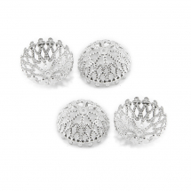 Nakładki na Koraliki Mosiądz Filigran 20x10mm Kolor: Platyna 4szt/opakowanie (13WB16918)