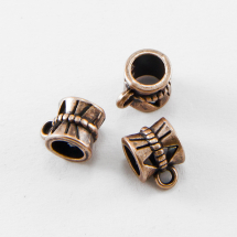 Krawatka do Biżuterii Stop Metalu 10x7x7mm Otwór 1mm i 4mm Kolor: Miedź 25szt (13WB16945)