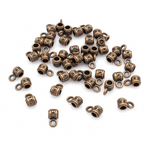 Krawatka do Biżuterii Stop metalu 9x5x7mm Otwór 1,5mm Kolor: Miedź 50szt (13WB16967)